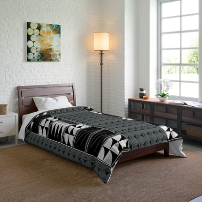 Southwest Feather Blessing on Dark Gray Comforter