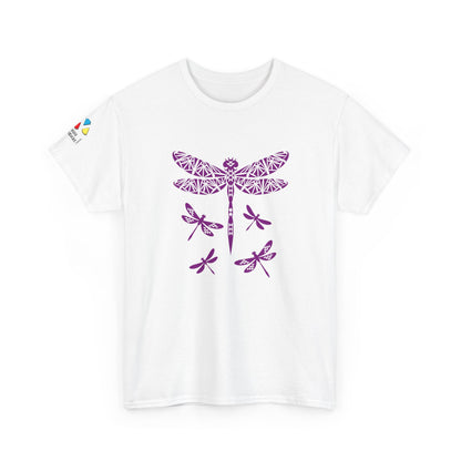 Native Dragonfly in Purple Gildan Unisex Tee