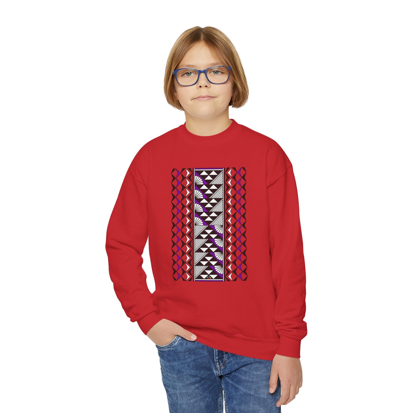 Rain and Sun in Purple Youth Crewneck Sweatshirt