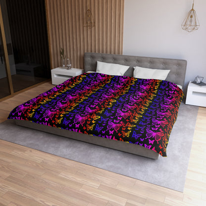Rainbow Butterflies Microfiber Duvet Cover