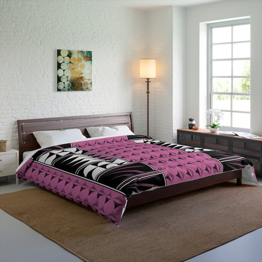 Southwest Feather Blessing on Light Pink Comforter