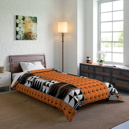 Southwest Feather Blessing on Light Orange Comforter