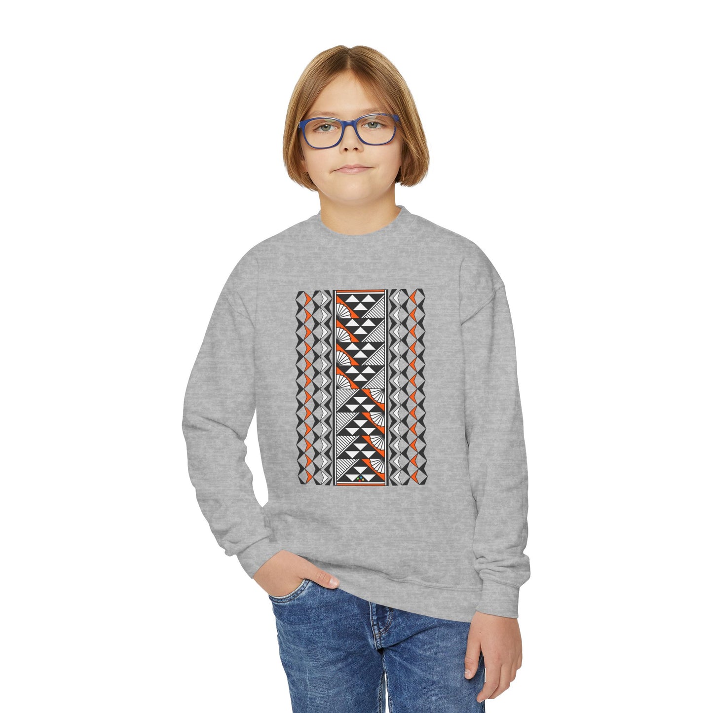 Rain and Sun in Orange Youth Crewneck Sweatshirt