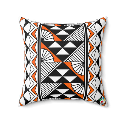 Sun and Rain in Orange Spun Polyester Square Pillow