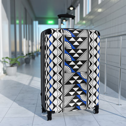 Southwest Rain and Sun in Blue Suitcases