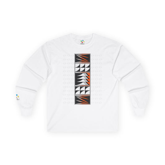 Feather Blessings in Orange Unisex Long Sleeve Tee