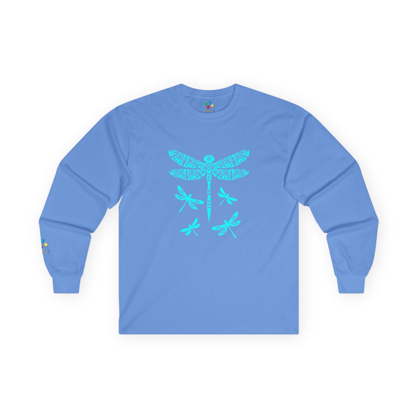 Native Dragonfly in Turquoise Unisex Long Sleeve Tee