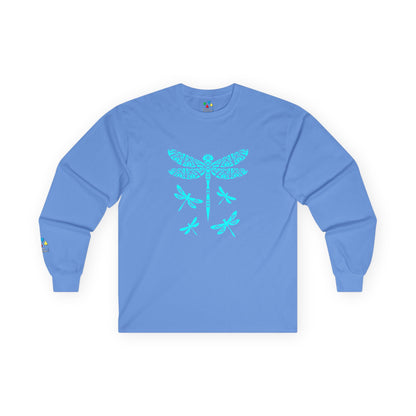 Native Dragonfly in Turquoise Unisex Long Sleeve Tee