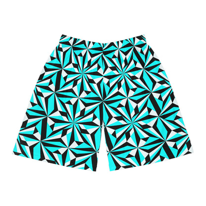 Desert Flowers in Turquoise Basketball Shorts