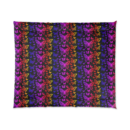 Native Butterflies on Black Comforter