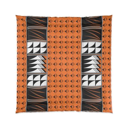 Southwest Feather Blessing on Light Orange Comforter