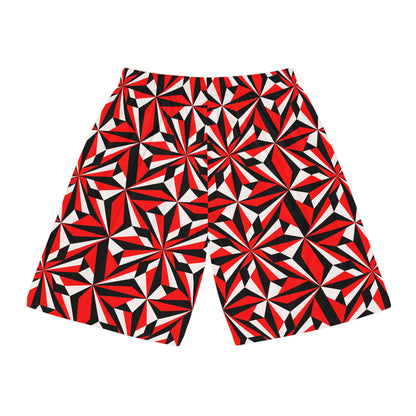 Desert Flowers in Red Basketball Shorts
