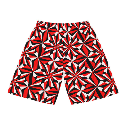 Desert Flowers in Red Basketball Shorts