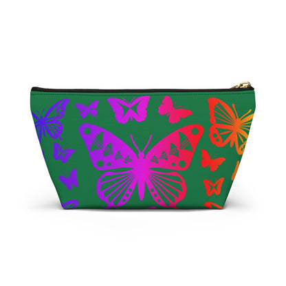 Rainbow Butterflies on Green Pouch w T-bottom