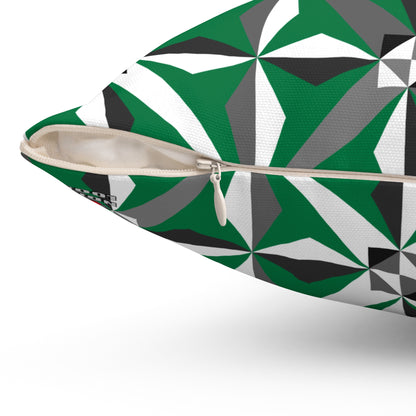 Morning Star in Green Square Pillow