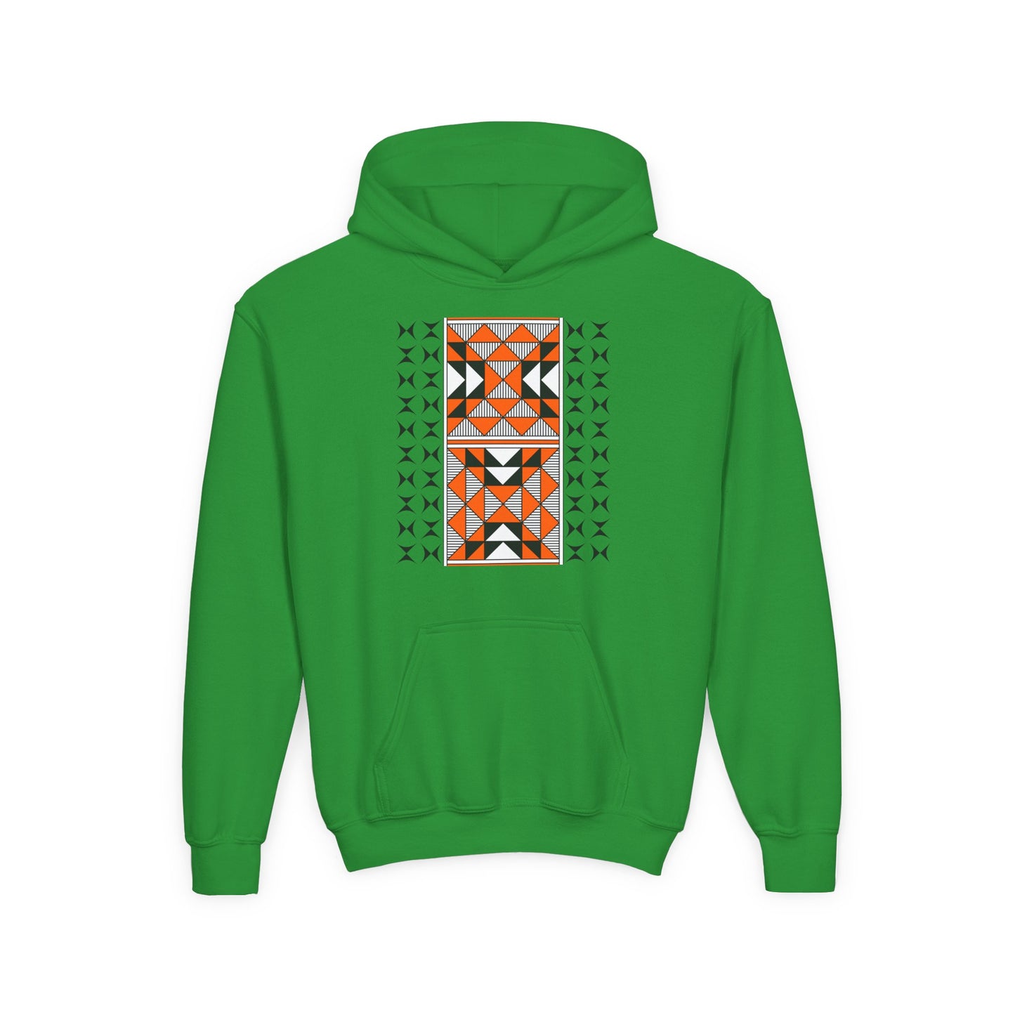 Sacred Mountains in Orange Youth Heavy Blend Hooded Sweatshirt