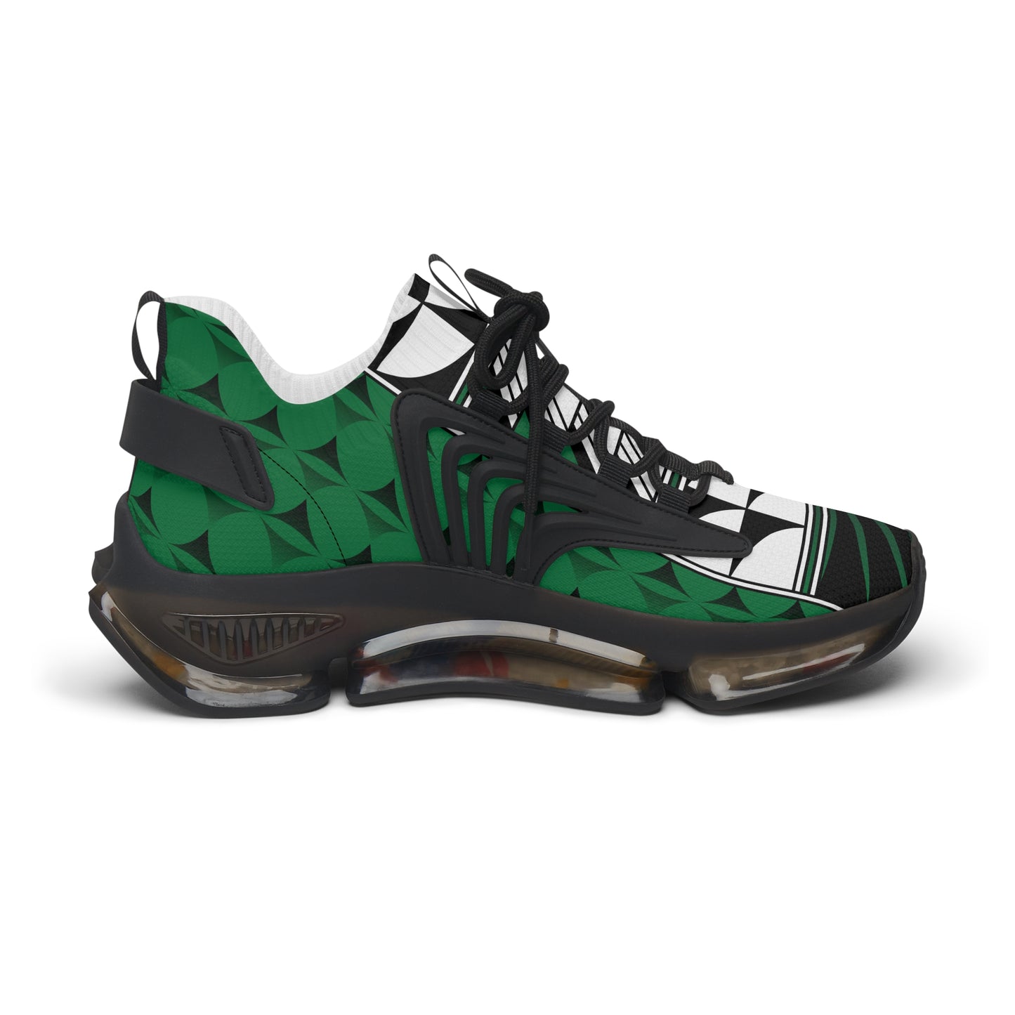 Feather Blessing on Green Women's Mesh Sneakers