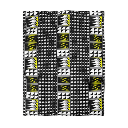 Blessed Feathers in Yellow Microfiber Duvet Cover