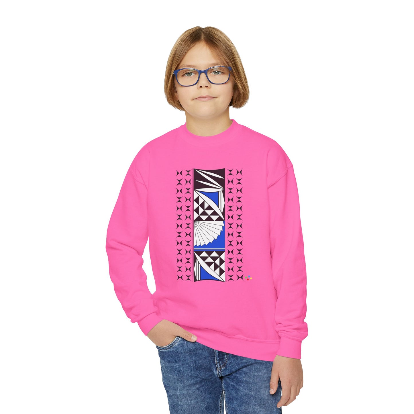 Southwest Sunrise in Blue Youth Crewneck Sweatshirt
