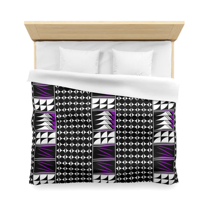 Blessed Feathers in Purple Microfiber Duvet Cover