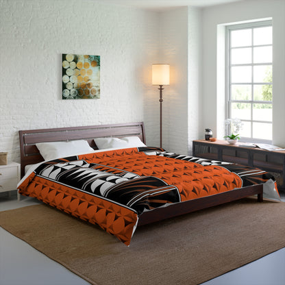 Southwest Feather Blessing on Orange Comforter