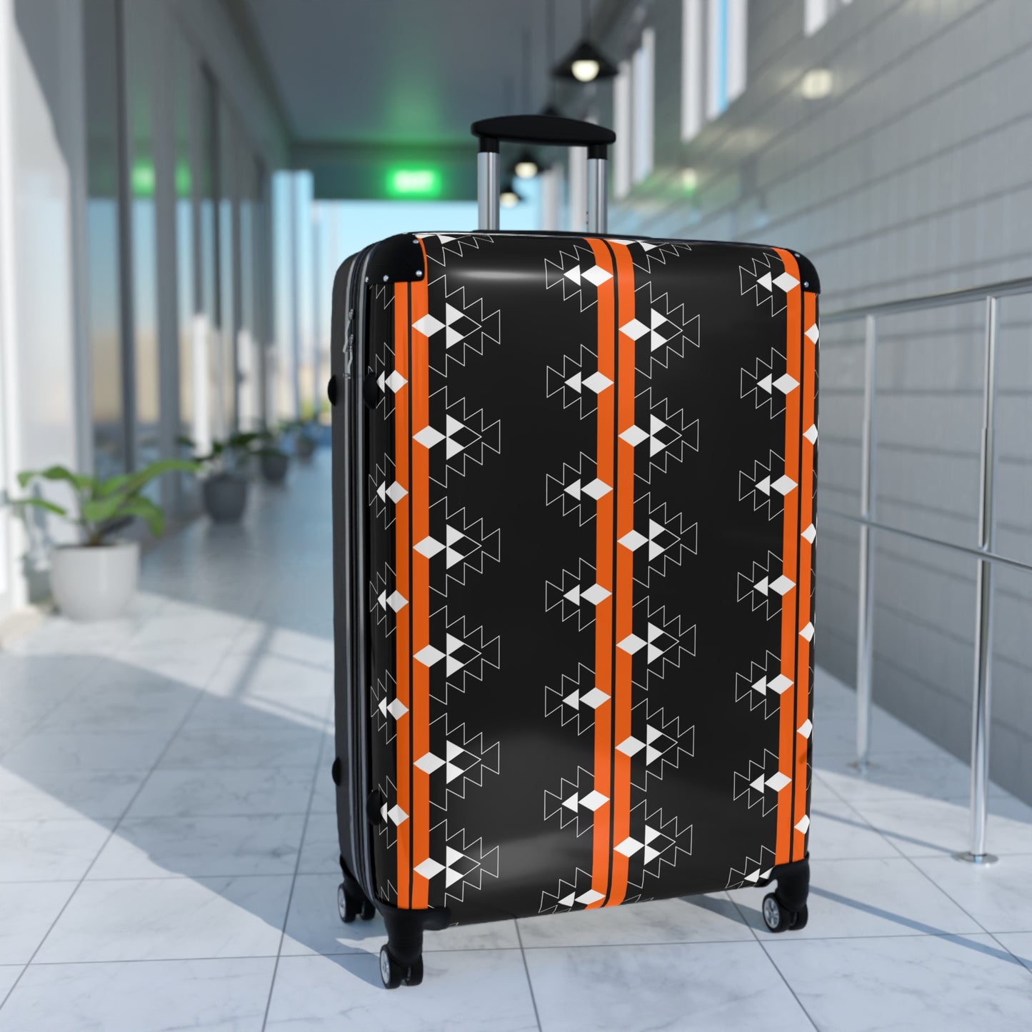 Orange Native Woven Stories Suitcases
