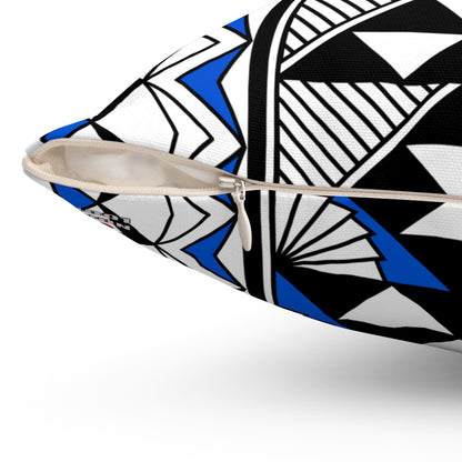 Sun and Rain in Blue Spun Polyester Square Pillow