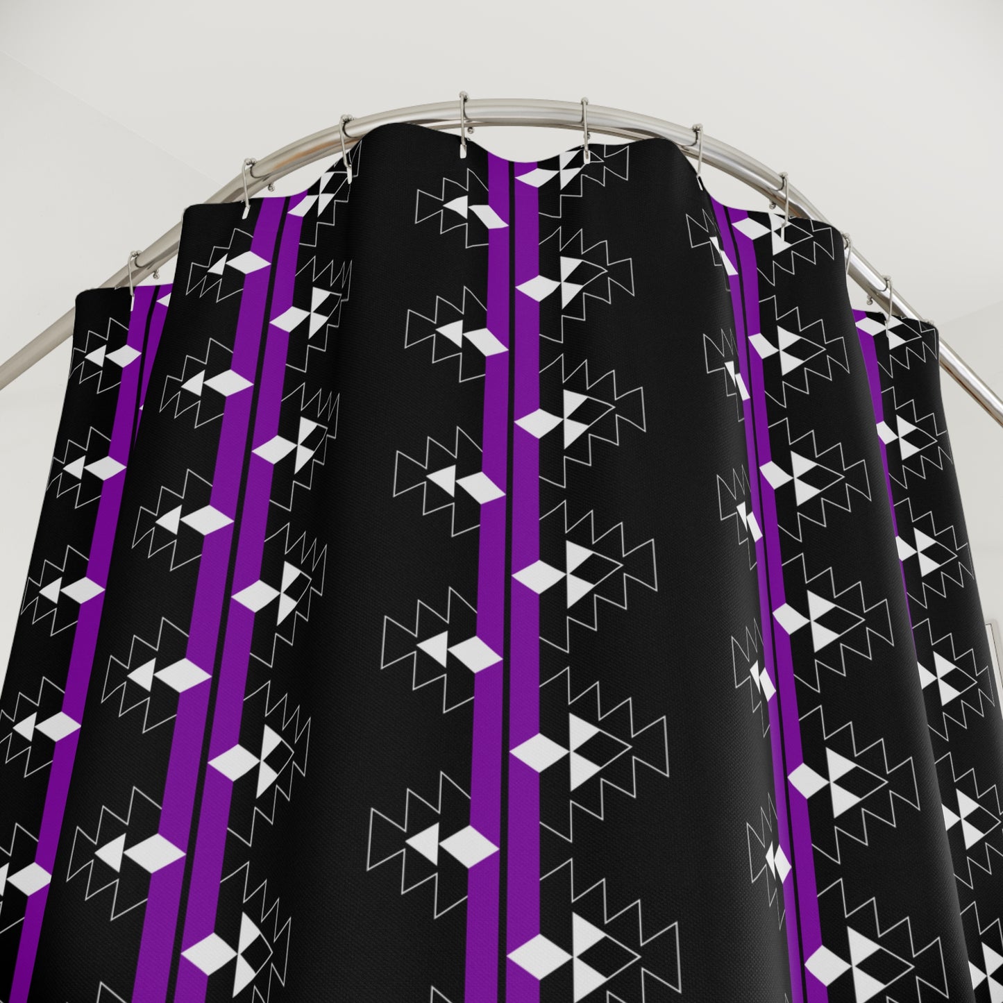 Purple Native Woven Stories Shower Curtains