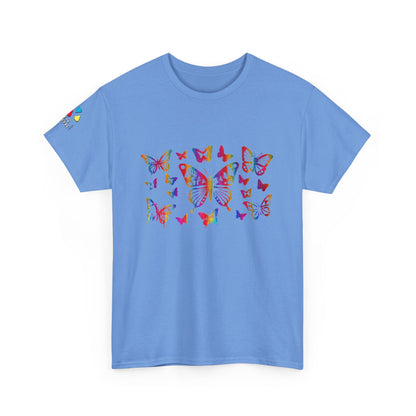 Metallic Rainbow Rain Butterflies Gildan Unisex Tee