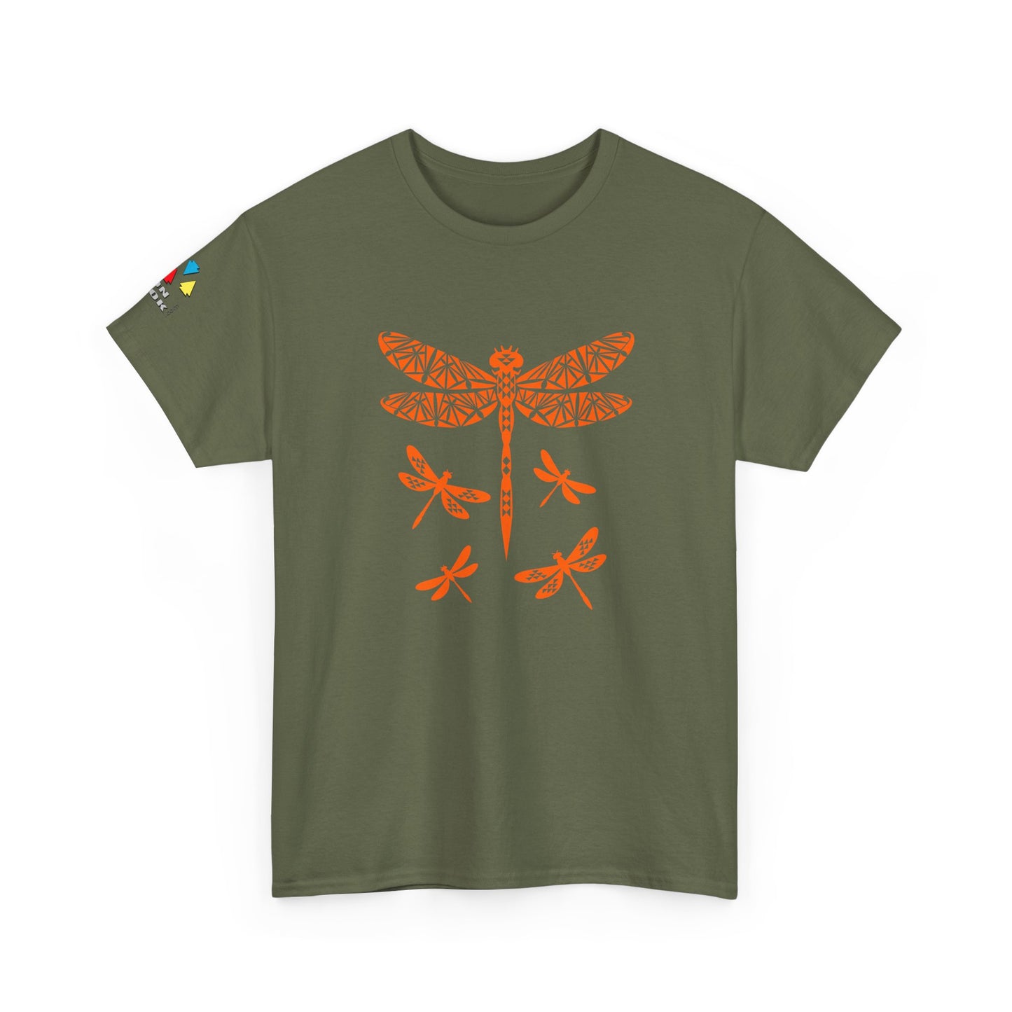 Native Dragonfly in Orange Gildan Unisex Tee