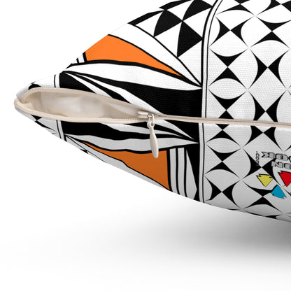 Southwest Sunrise in Orange Square Pillow