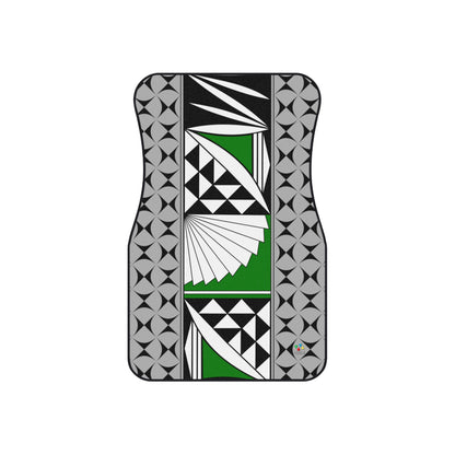 Southwest Sunrise in Green Car Mats (Set of 4)