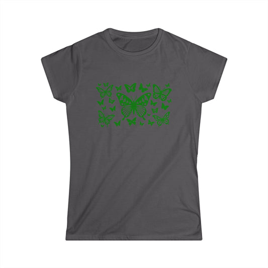 Green Butterfly Blast Women's Softstyle Tee