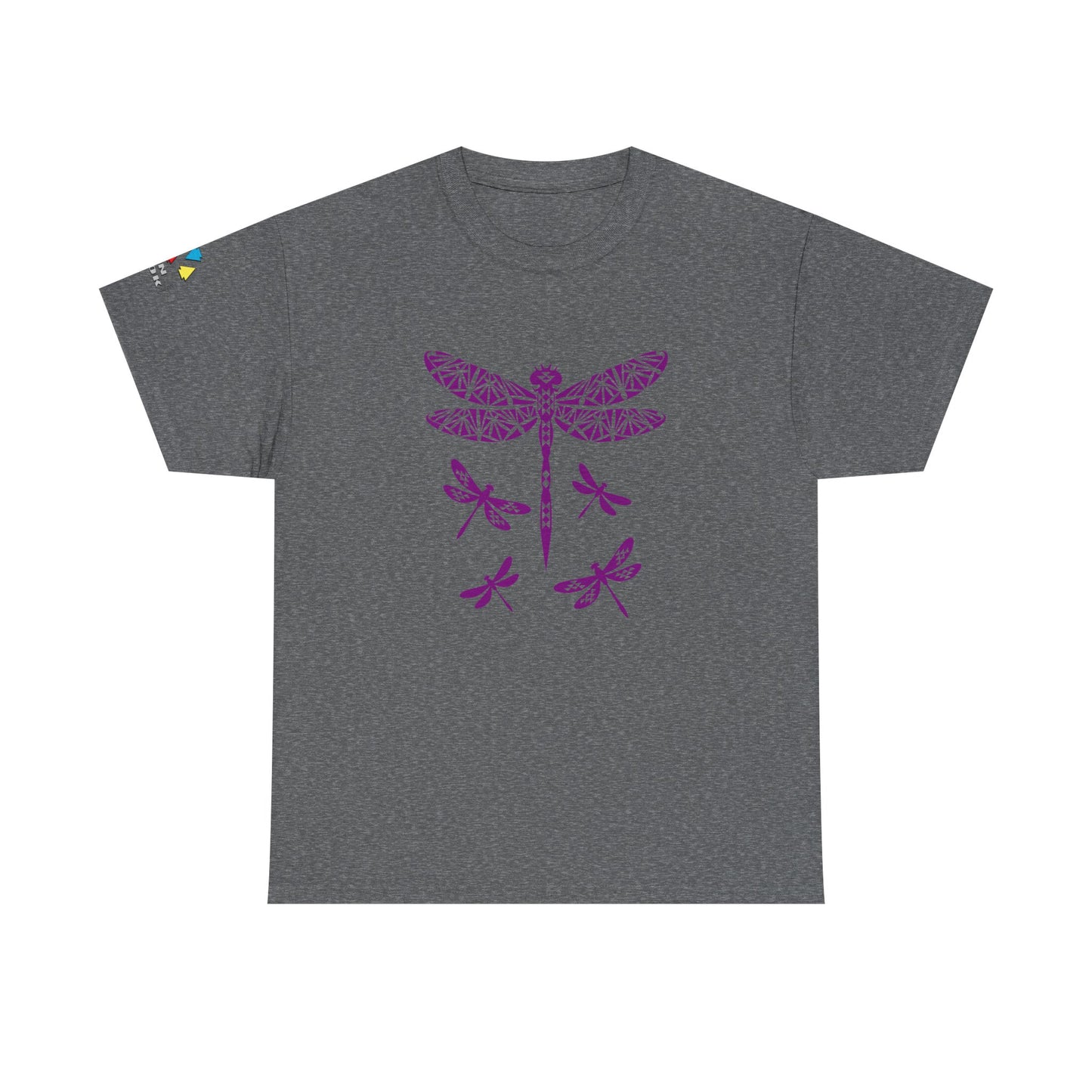 Native Dragonfly in Purple Gildan Unisex Tee