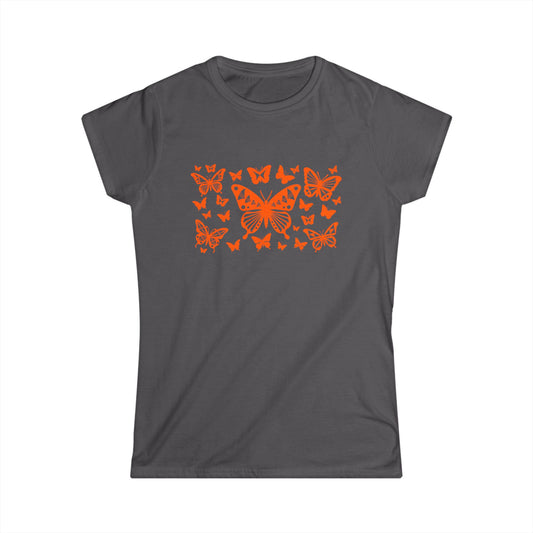Orange Butterfly Blast Women's Softstyle Tee