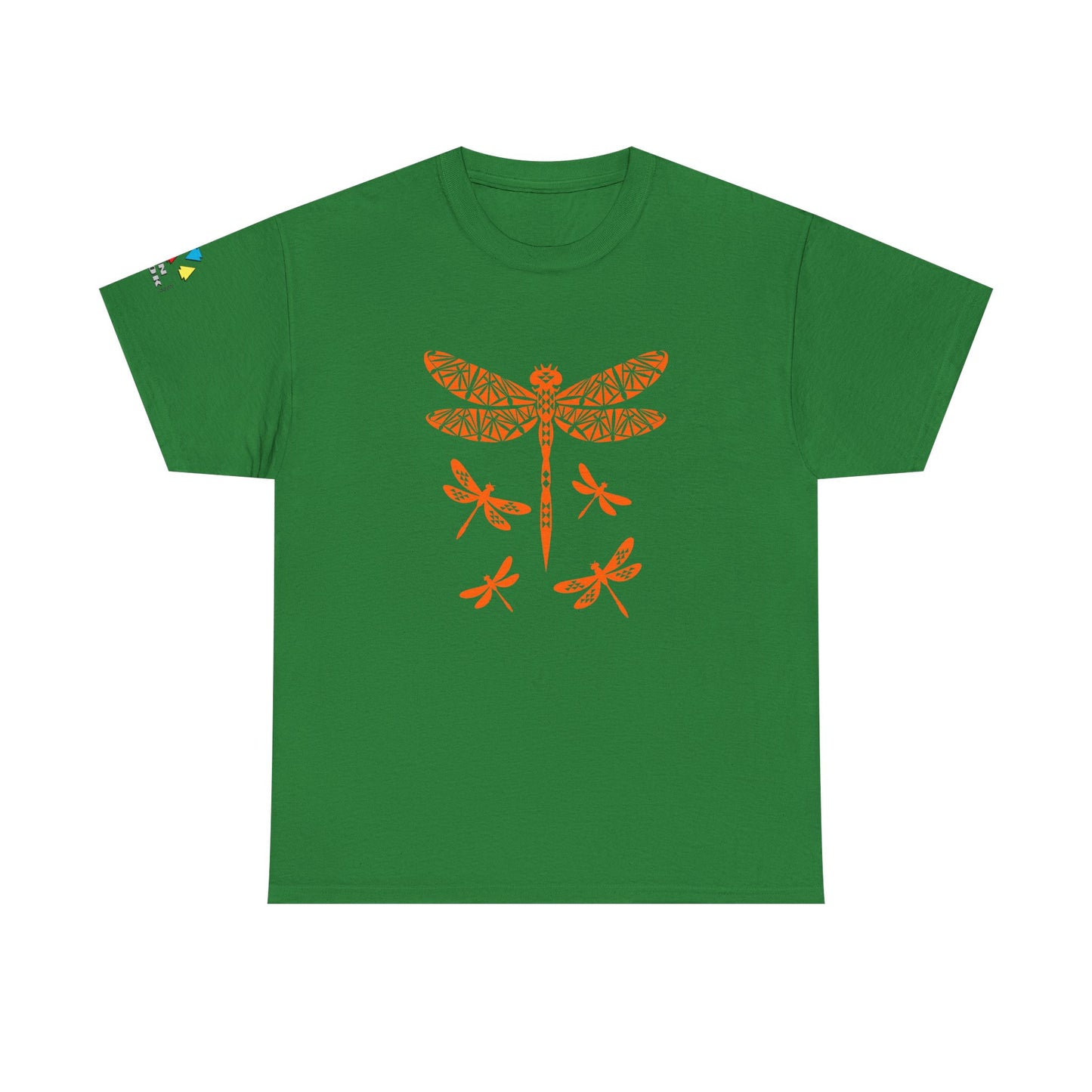 Native Dragonfly in Orange Gildan Unisex Tee