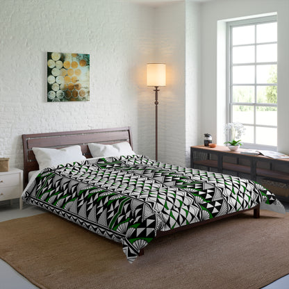 Southwest Rain and Sun in Green Comforter