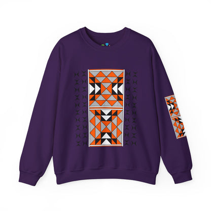 Sacred Mountains in Orange Unisex Sweatshirt