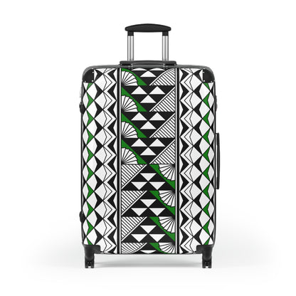 Southwest Rain and Sun in Green Suitcases