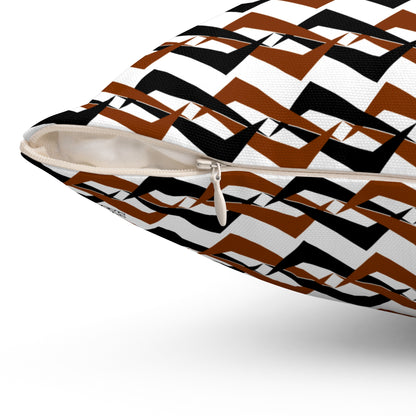 Native Rhythms in Rust Square Pillow