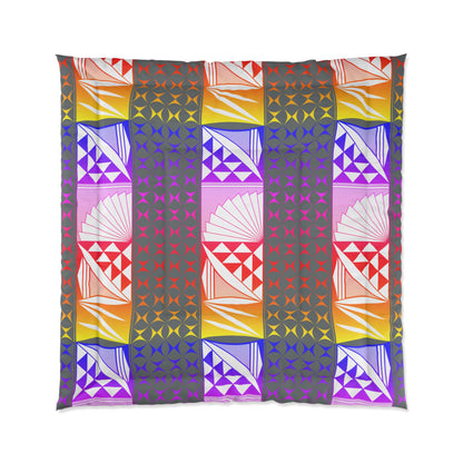 Rainbow Sunrise in Gray Comforter