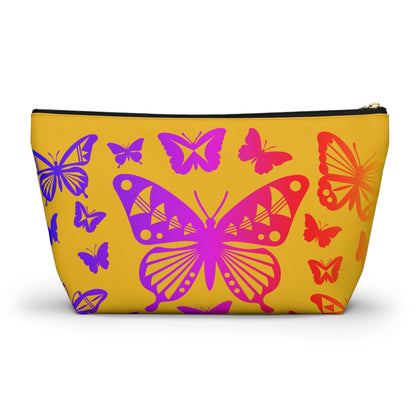 Rainbow Butterflies on Yellow Pouch w T-bottom