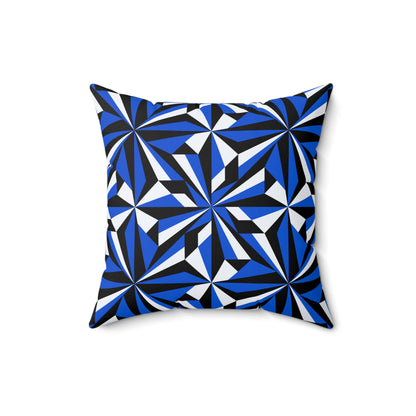Desert Flowers in Blue Square Pillow