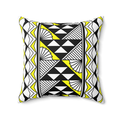 Sun and Rain in Yellow Square Pillow