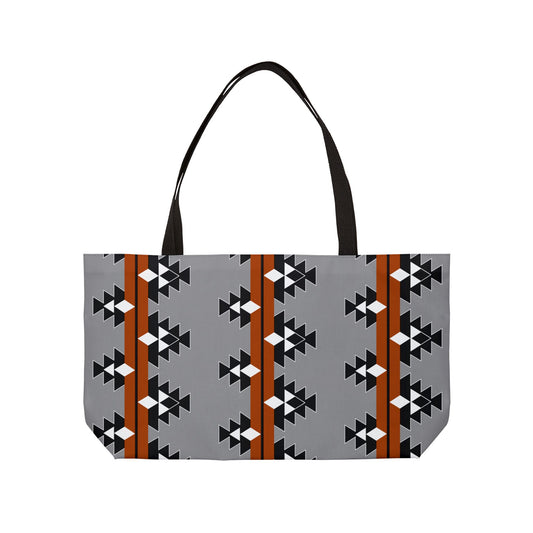 Native Woven Stories in Rust Weekender Tote Bag