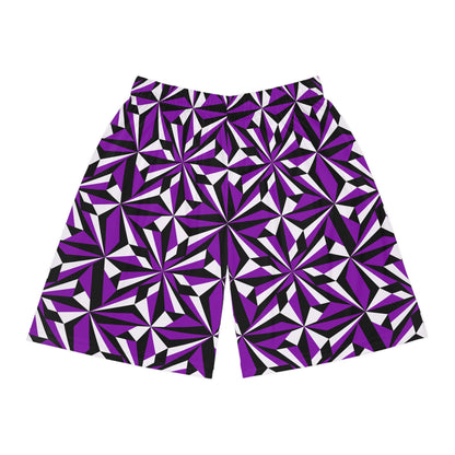 Desert Flowers in Purple Basketball Shorts