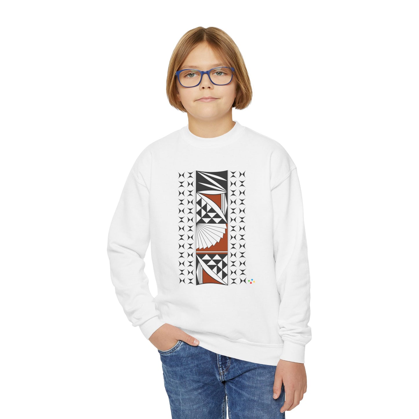 Southwest Sunrise in Rust Youth Crewneck Sweatshirt