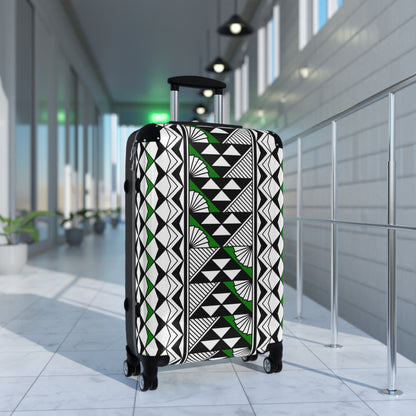 Southwest Rain and Sun in Green Suitcases