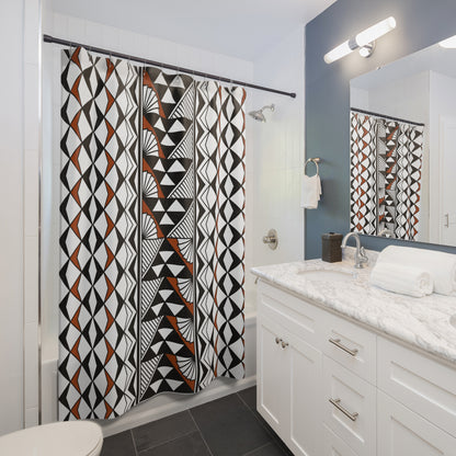 Rust Sun and Rain Shower Curtains