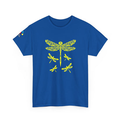 Native Dragonfly in Yellow Gildan Unisex Tee